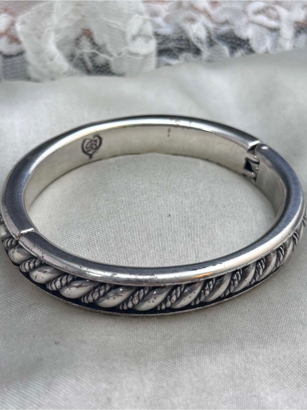 Brighton Silver-Tone Twisted Rope Bangle Bracelet